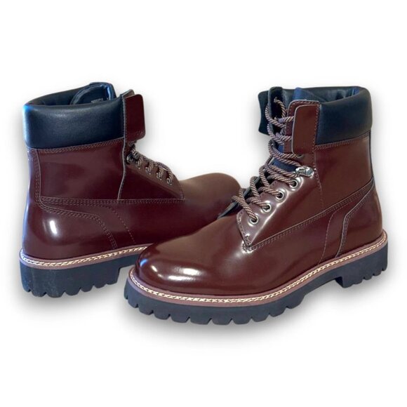 HUGO Draven Men's Brown Mixed-Media Ankle Boots US 9 (UK 8 EU 42) MSRP $209 - Picture 4 of 4